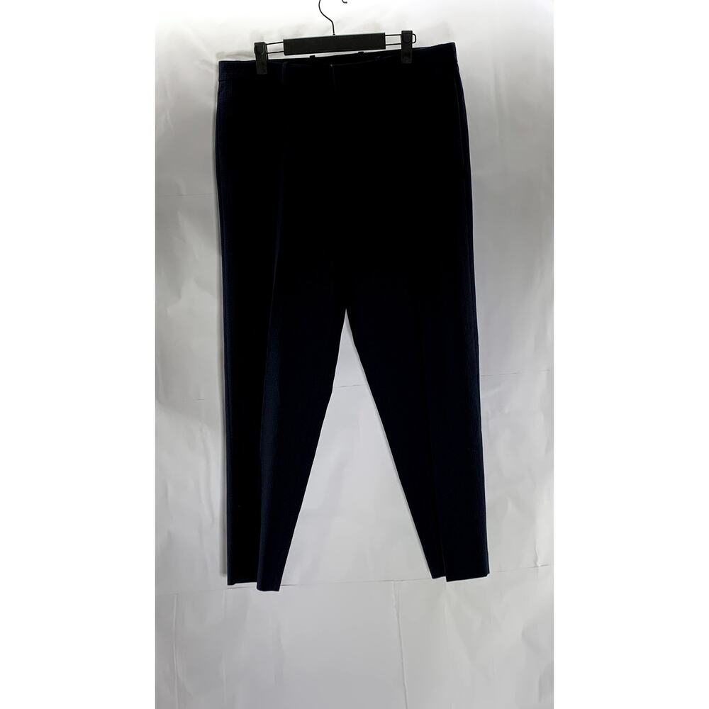 THEORY Men's Navy Waffle Textured Logan Tailored Flat-Front Dress Pant SZ 34